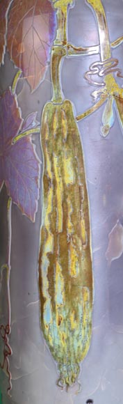 Clain & Perrier - Glass Paste Vase Decorated With Coloquintes, Circa 1900-5