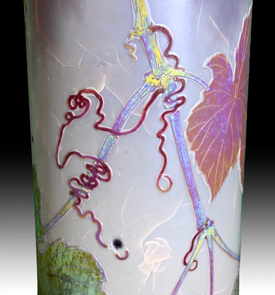 Clain & Perrier - Glass Paste Vase Decorated With Coloquintes, Circa 1900-7