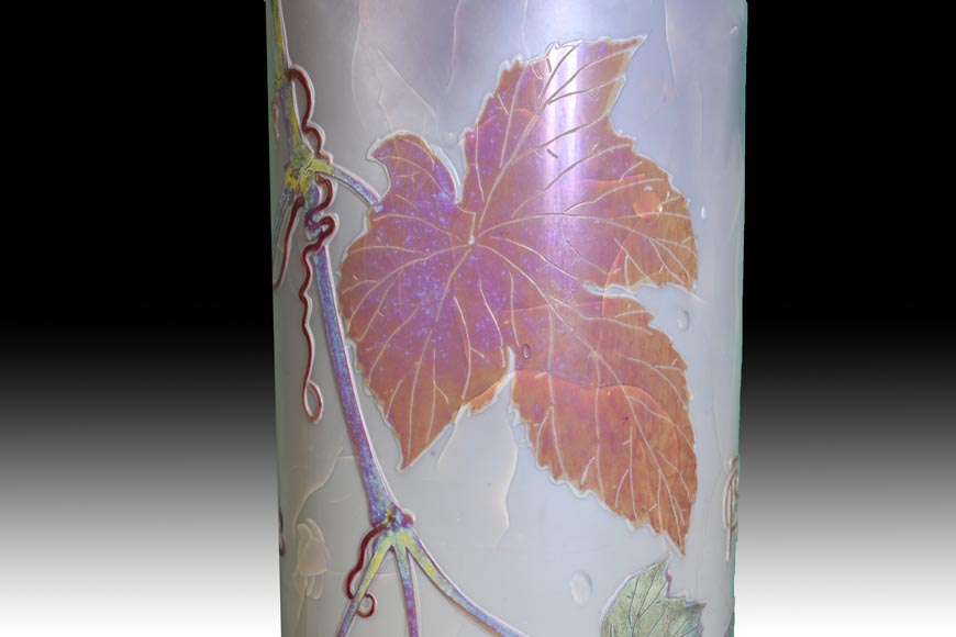 Clain & Perrier - Glass Paste Vase Decorated With Coloquintes, Circa 1900-8