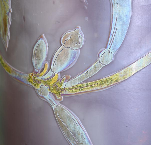 Clain & Perrier - Glass Paste Vase Decorated With Coloquintes, Circa 1900-10