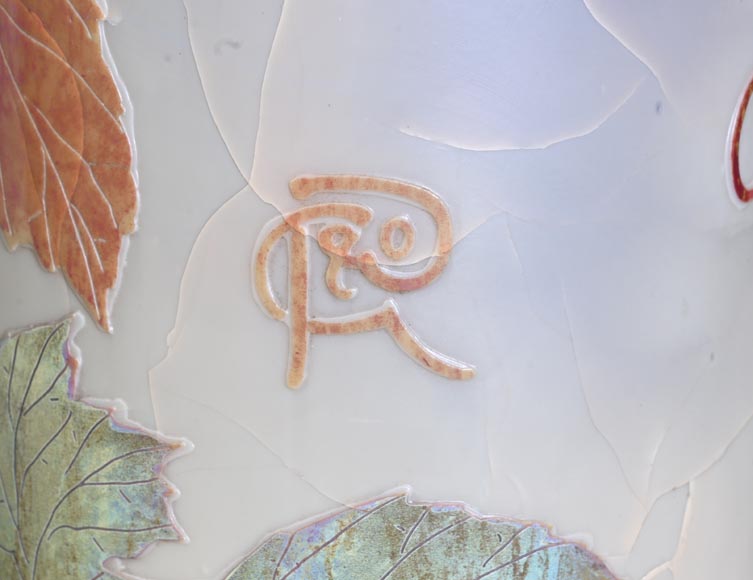 Clain & Perrier - Glass Paste Vase Decorated With Coloquintes, Circa 1900-16