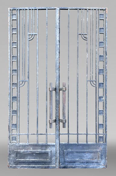 Double Cast Iron Gate – Art Deco Style-0
