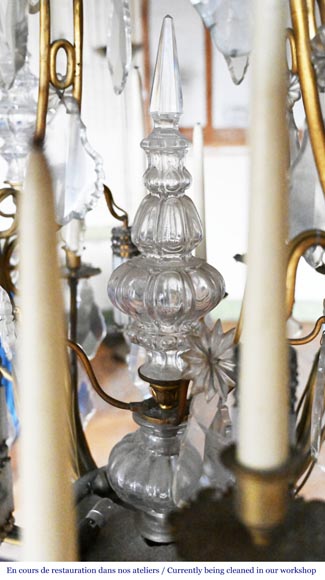 Twenty-four light-arm chandelier decorated with crystals-2