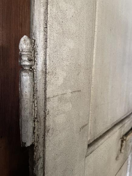 Large Antique Molded Double Door in Softwood, Oxblood Red Paint-11