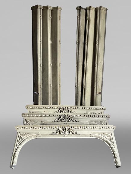 Set of Three Carved Wooden Curtain Boxes, Louis XVI Period-1