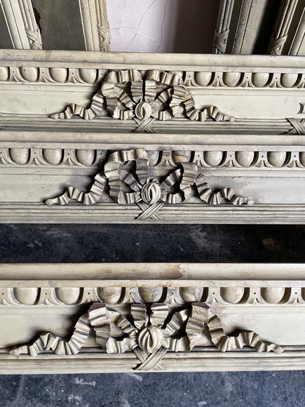 Set of Three Carved Wooden Curtain Boxes, Louis XVI Period-3