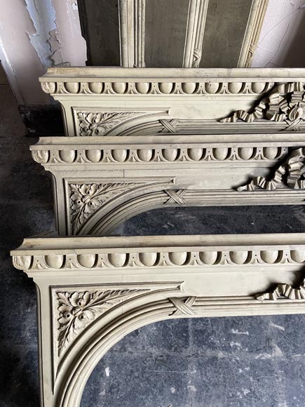 Set of Three Carved Wooden Curtain Boxes, Louis XVI Period-4