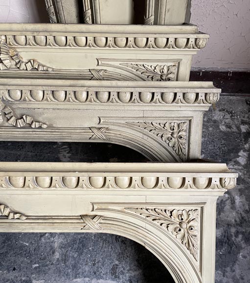 Set of Three Carved Wooden Curtain Boxes, Louis XVI Period-5