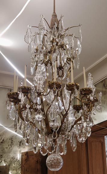 Pair of modern crystal chandeliers, Versailles models-7