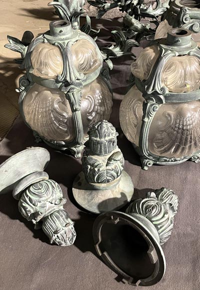 4 cast iron wall lights, based on models from the Pont Alexandre III-7