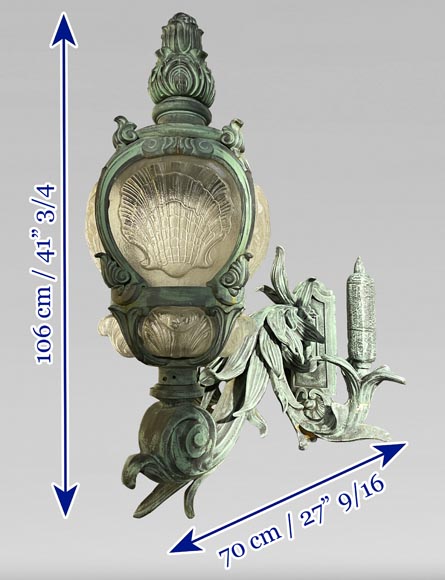 4 cast iron wall lights, based on models from the Pont Alexandre III-8