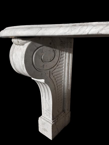 Pair of Consoles in Carrara Marble-4