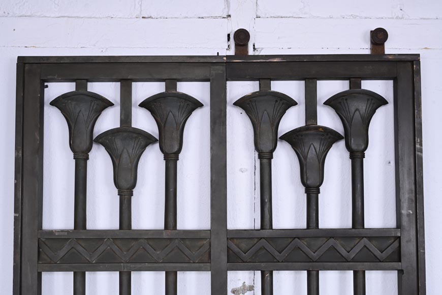 Sliding Gate with Egyptian-Inspired Design, circa 1880-1