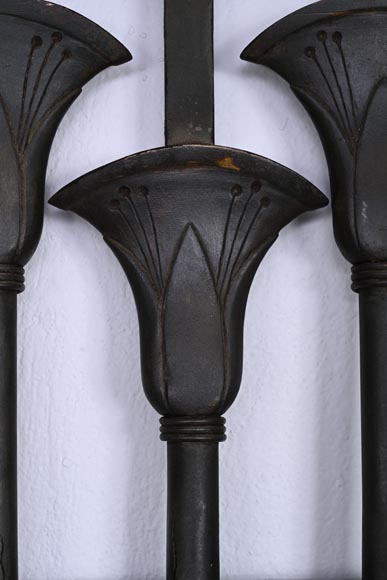 Sliding Gate with Egyptian-Inspired Design, circa 1880-3