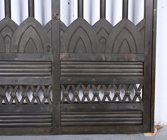 Sliding Gate with Egyptian-Inspired Design, circa 1880-6