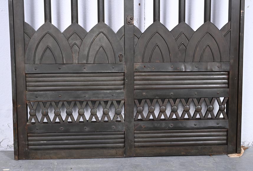 Sliding Gate with Egyptian-Inspired Design, circa 1880-7