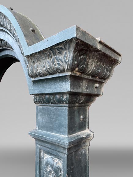 Cast Iron Window Frame, Napoleon III Style, 19th Century-2