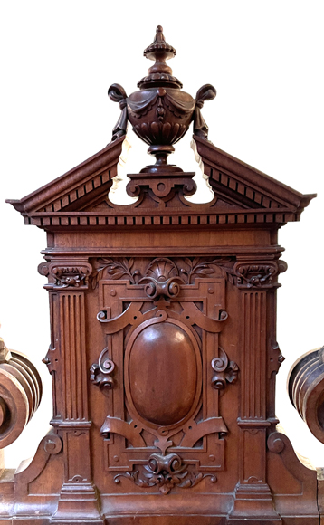 Jean-Paul MAZAROS (1823-1900), Neo-Renaissance four-poster bed in carved walnut-4
