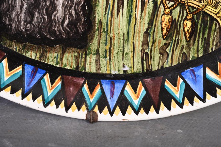 BALLEROY & Co. (porcelain), Joseph Albert PONSIN (painter), Pair of Decorative Plates Adorned with Portraits of an Assyrian Man and Woman, 1876?-7