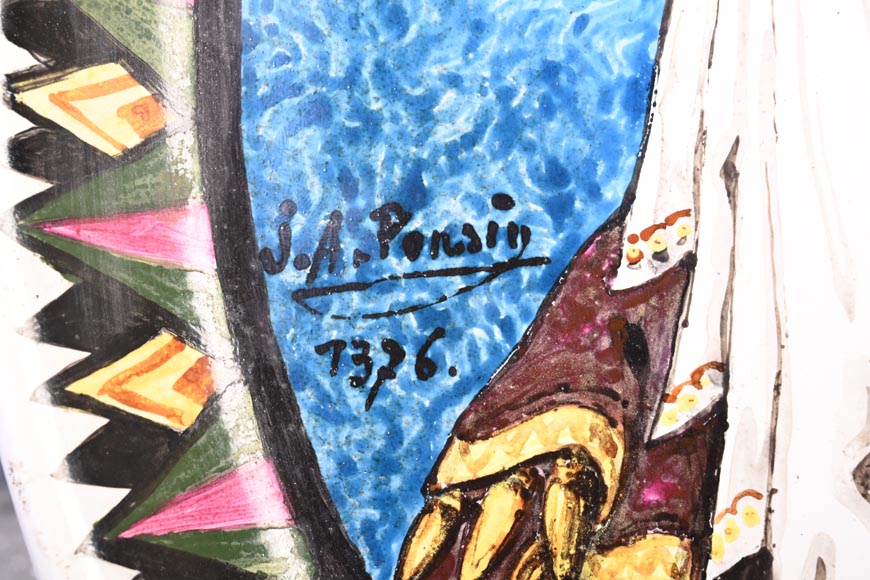 BALLEROY & Co. (porcelain), Joseph Albert PONSIN (painter), Pair of Decorative Plates Adorned with Portraits of an Assyrian Man and Woman, 1876?-20