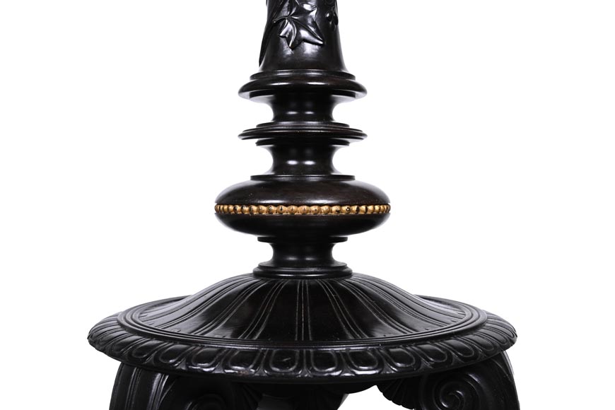 Julien-Nicolas RIVART, Napoleon III Style Gueridon by Julien-Nicolas RIVART – Floral Marquetry on Marble Top-8