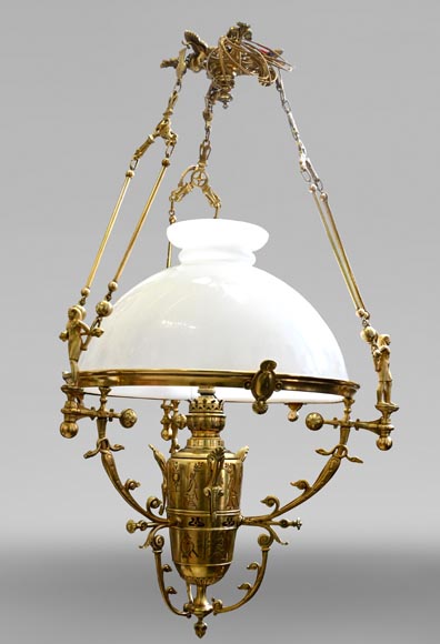 Gilded Bronze Égyptomania Chandelier-0