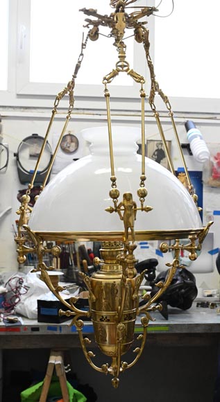 Gilded Bronze Égyptomania Chandelier-2