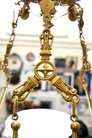 Gilded Bronze Égyptomania Chandelier-7