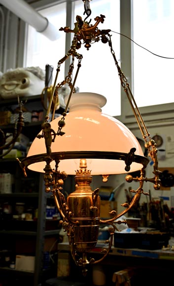 Gilded Bronze Égyptomania Chandelier-12