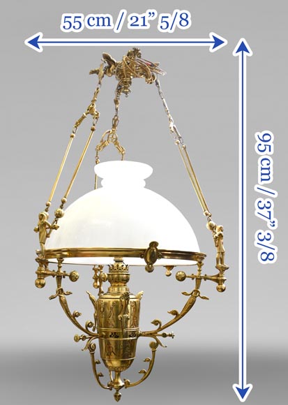 Gilded Bronze Égyptomania Chandelier-13