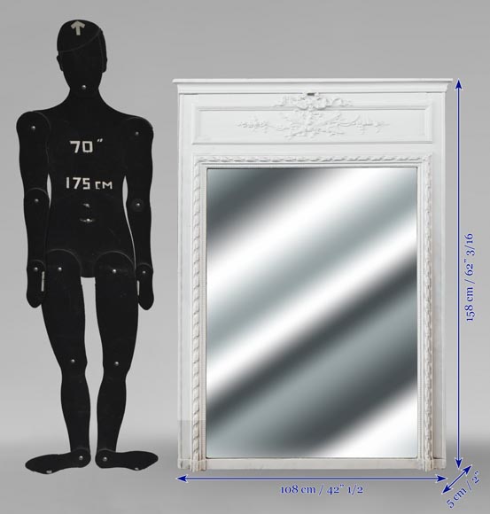 Small Louis XVI style trumeau decorated with a ribbon-5