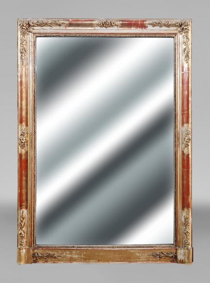 Louis Philippe period trumeau with floral and plant decoration-0