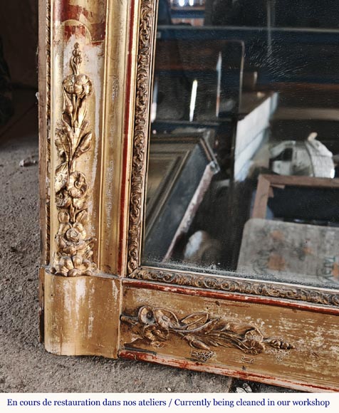 Louis Philippe period trumeau with floral and plant decoration-4