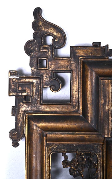 Maison MARNYHAC (attrib.) – Gilt bronze openwork mirror with Vietnamese-style decoration-2