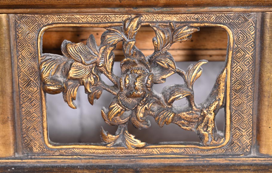 Maison MARNYHAC (attrib.) – Gilt bronze openwork mirror with Vietnamese-style decoration-7