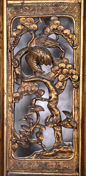 Maison MARNYHAC (attrib.) – Gilt bronze openwork mirror with Vietnamese-style decoration-8