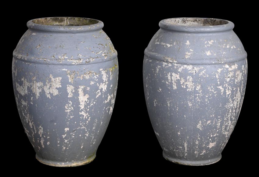 Willy Guhl, Pair of Fibre Cement Urn-Shaped Planters, 1950s-1960s-1