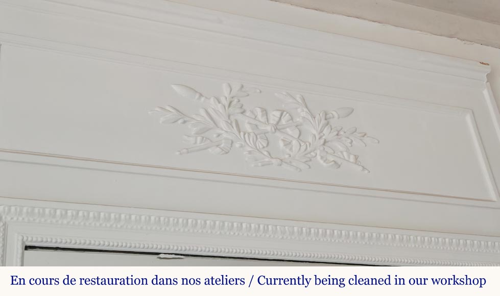 Louis XVI style trumeau decorated with a laurel wreath-2