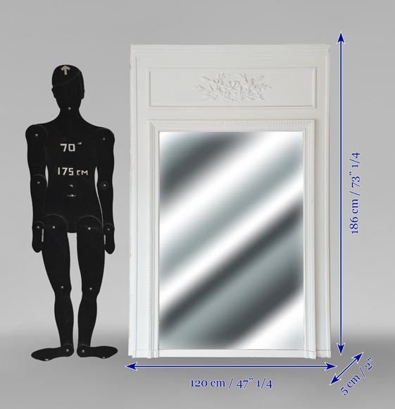 Louis XVI style trumeau decorated with a laurel wreath-5