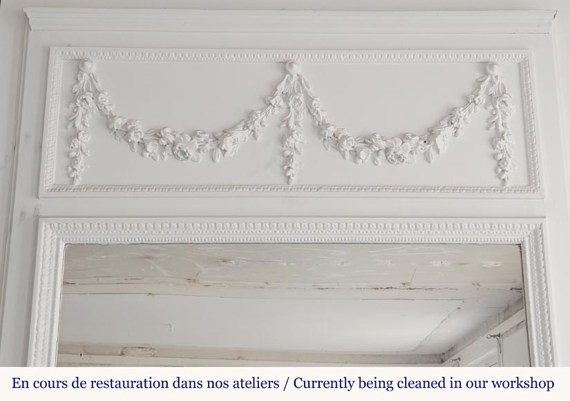 Louis XVI style trumeau decorated with a garland of flowers-1