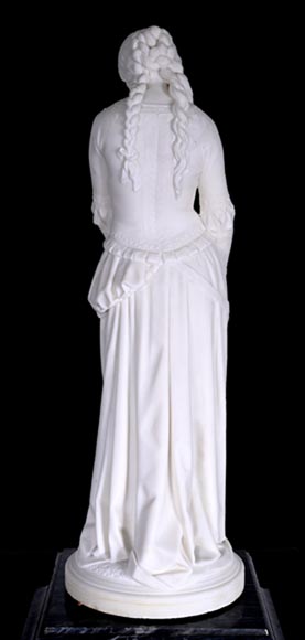 Unique Ensemble : Statue of Marguerite on her Ornate Pedestal 