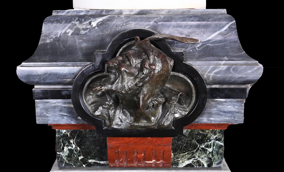 Unique Ensemble : Statue of Marguerite on her Ornate Pedestal 