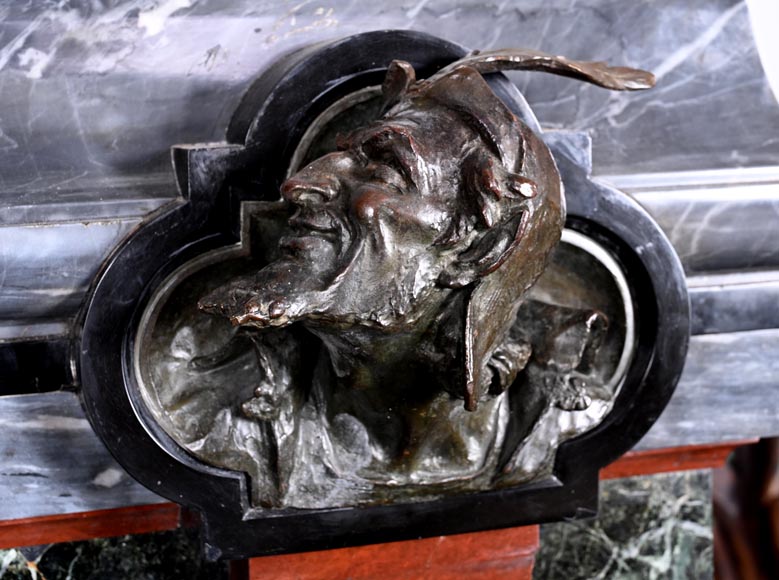 Unique Ensemble : Statue of Marguerite on her Ornate Pedestal 