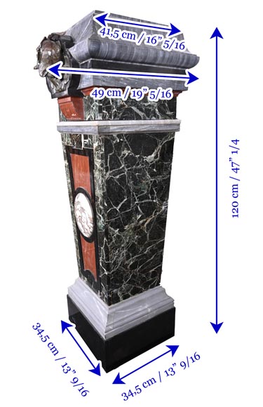 Unique Ensemble : Statue of Marguerite on her Ornate Pedestal 