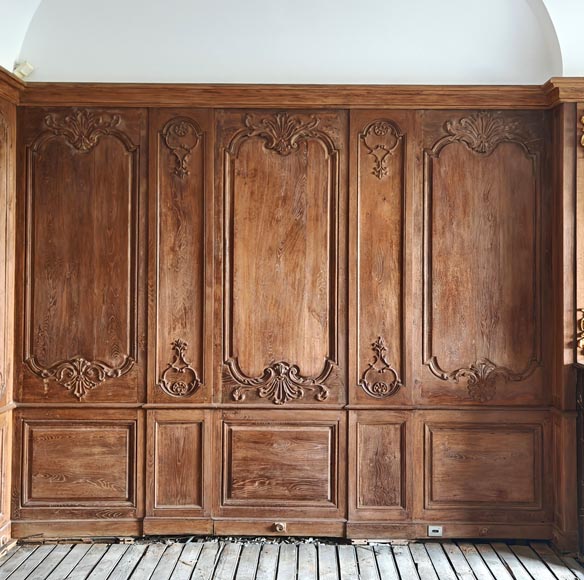 Louis XV Style Carved Oak Boiserie with Antique Elements-0