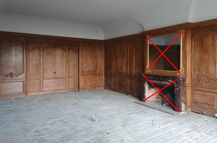 Louis XV Style Carved Oak Boiserie with Antique Elements-1