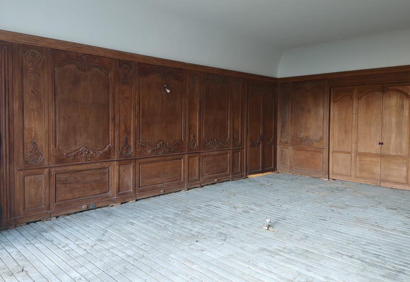 Louis XV Style Carved Oak Boiserie with Antique Elements-5