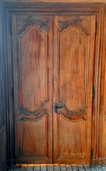 Louis XV Style Carved Oak Boiserie with Antique Elements-7