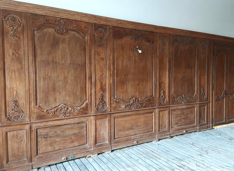Louis XV Style Carved Oak Boiserie with Antique Elements-8