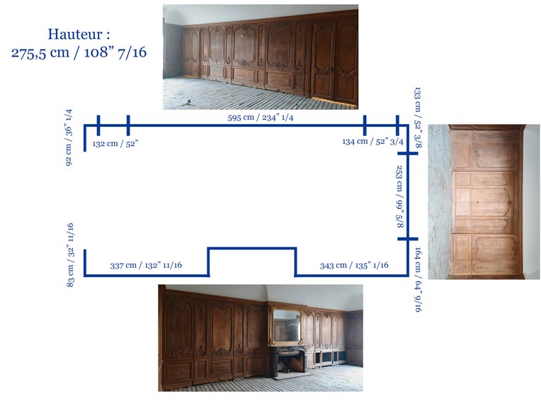 Louis XV Style Carved Oak Boiserie with Antique Elements-11